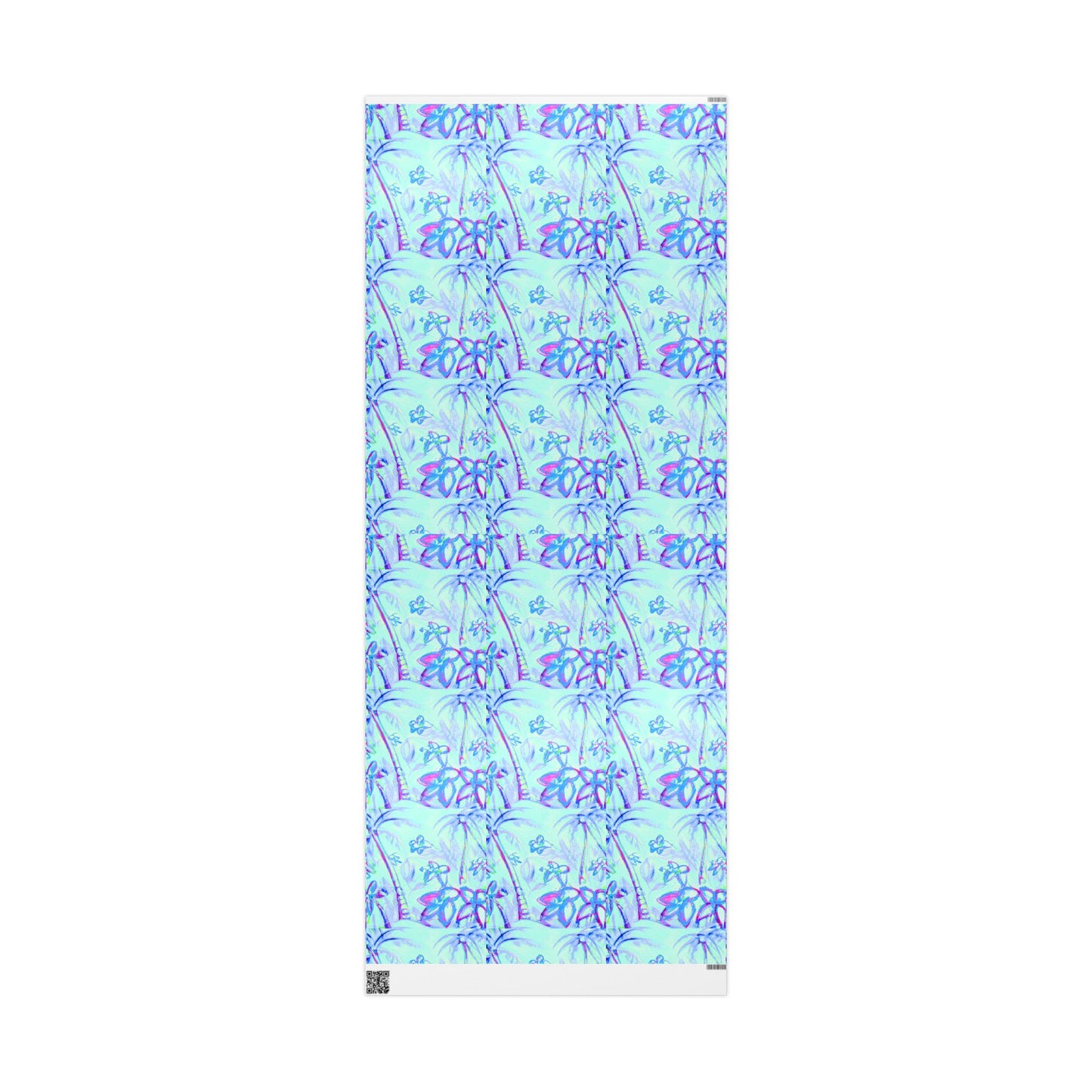 Wrapping Paper - Tropical Gift Wrap for All Occasions, 3 Sizes/2 Finishes / Tropical Doodles, Blue