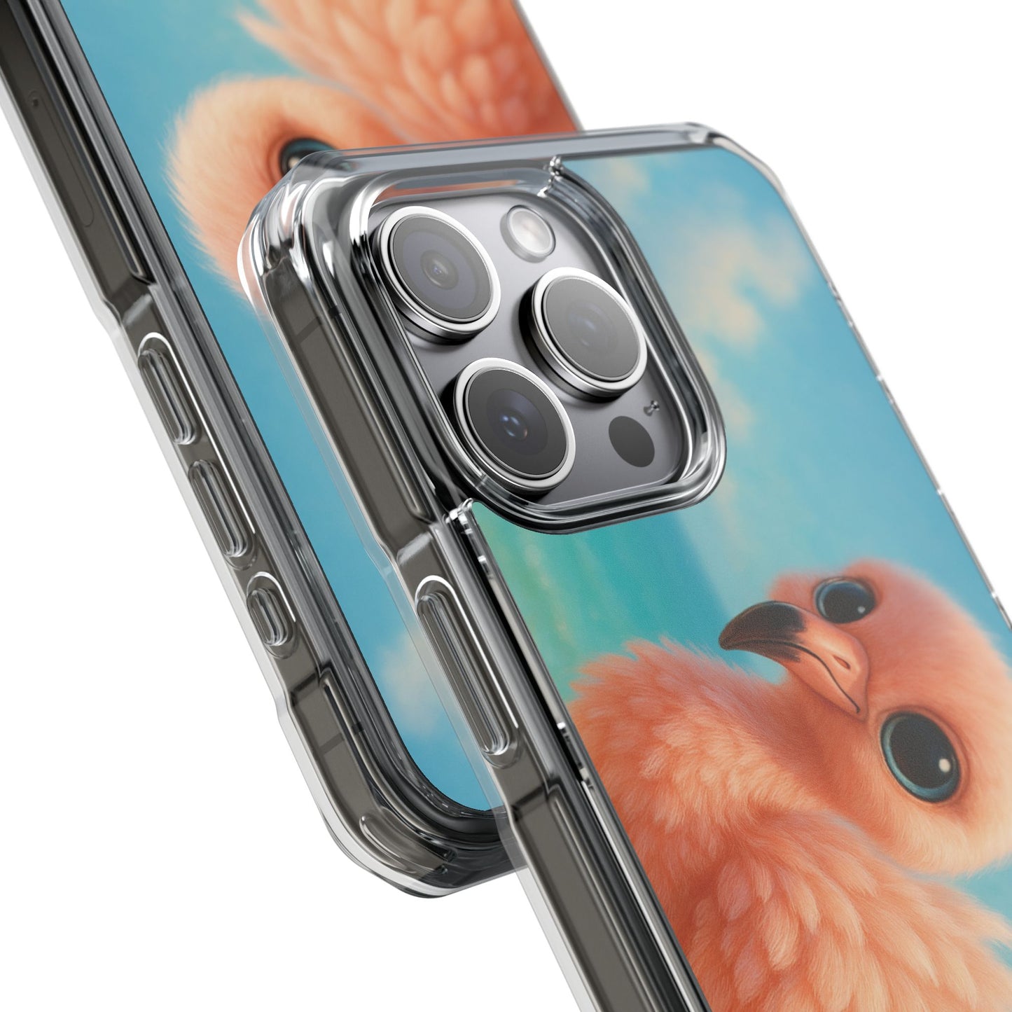 Baby Flamingo Magnetic Clear Phone Case, Many Models