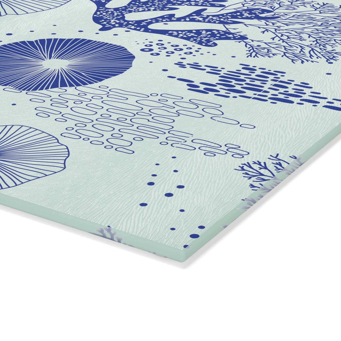 Glass Cutting Board, 2 sizes - Plankton Drift Blue