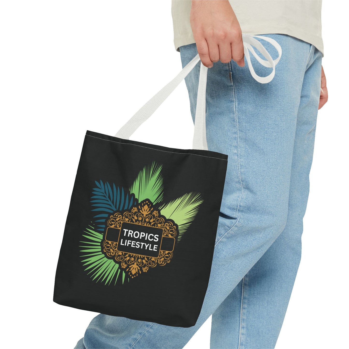 Elegant Tropics Lifestyle Logo Tote Bag - 3 Sizes, Black