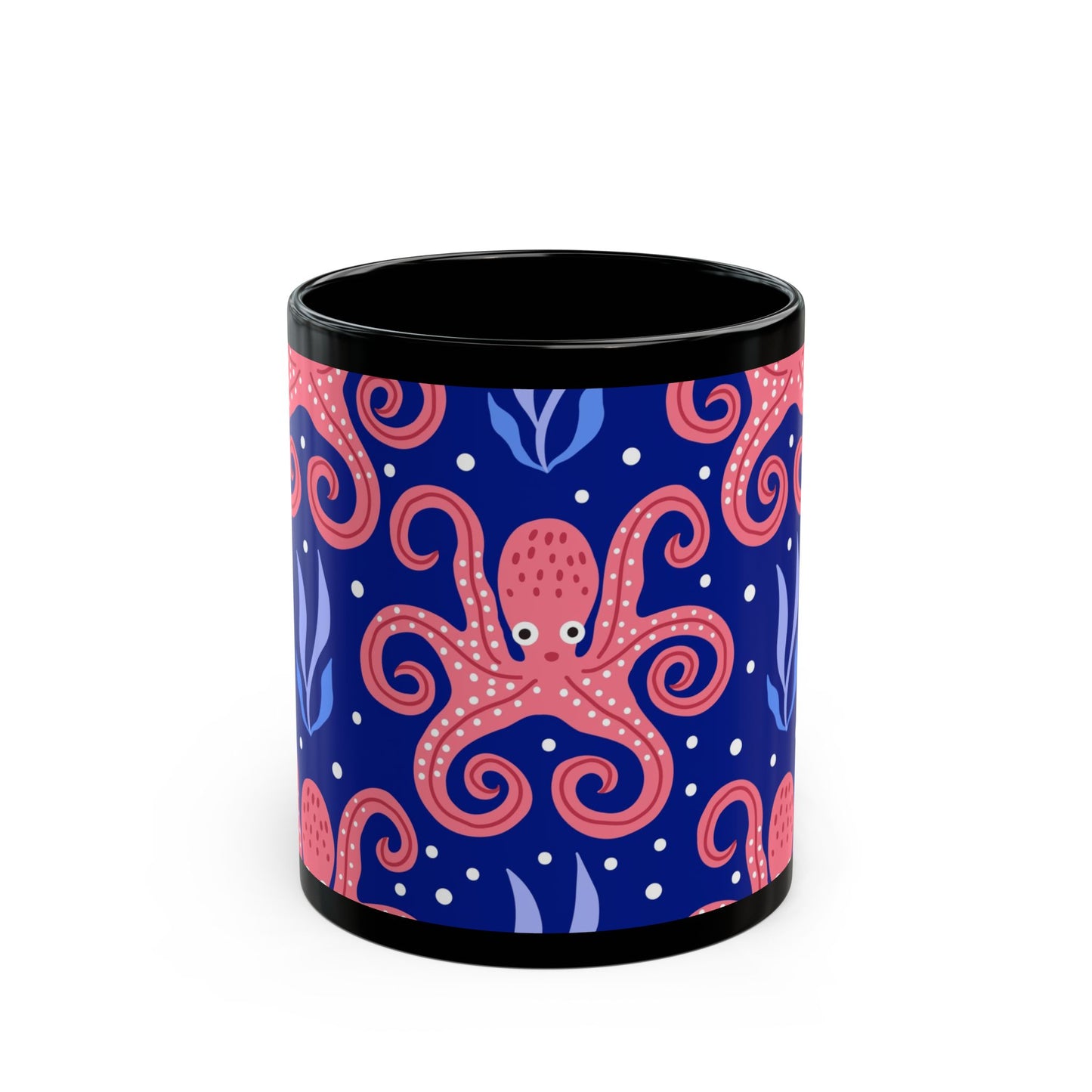 Tentacle Twist Octopus Black Coffee Mug