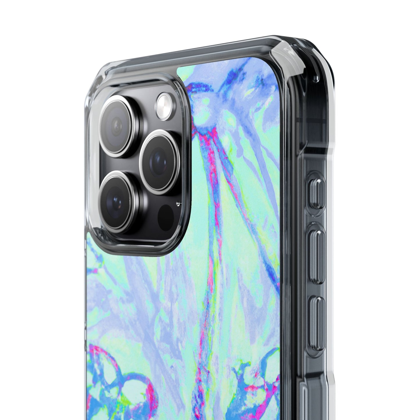 Tropical Doodles/Blue Magnetic Clear Phone Case, Many Models