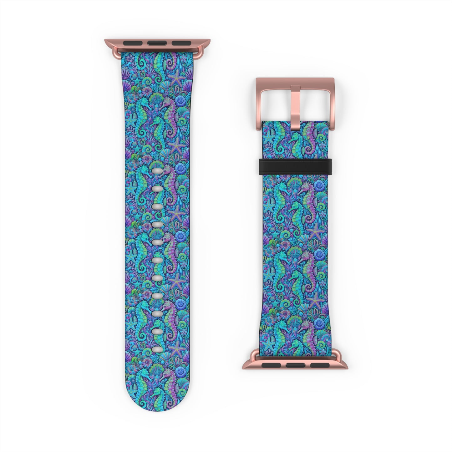 Apple Watch Band - Tropical Seahorse Trio, Turquoise Pop