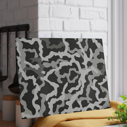 Glass Cutting Board, 2 sizes - Coral Threads/Noir