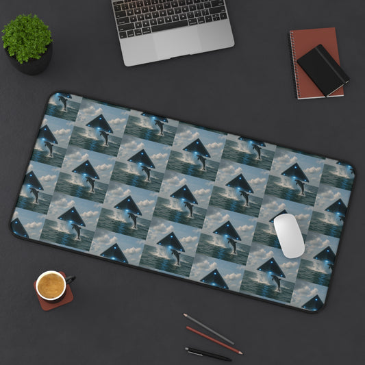 Tropical Mouse Pad/Desk Mat, 3 Sizes - Perfect for Home Office / UFO and Dolphin