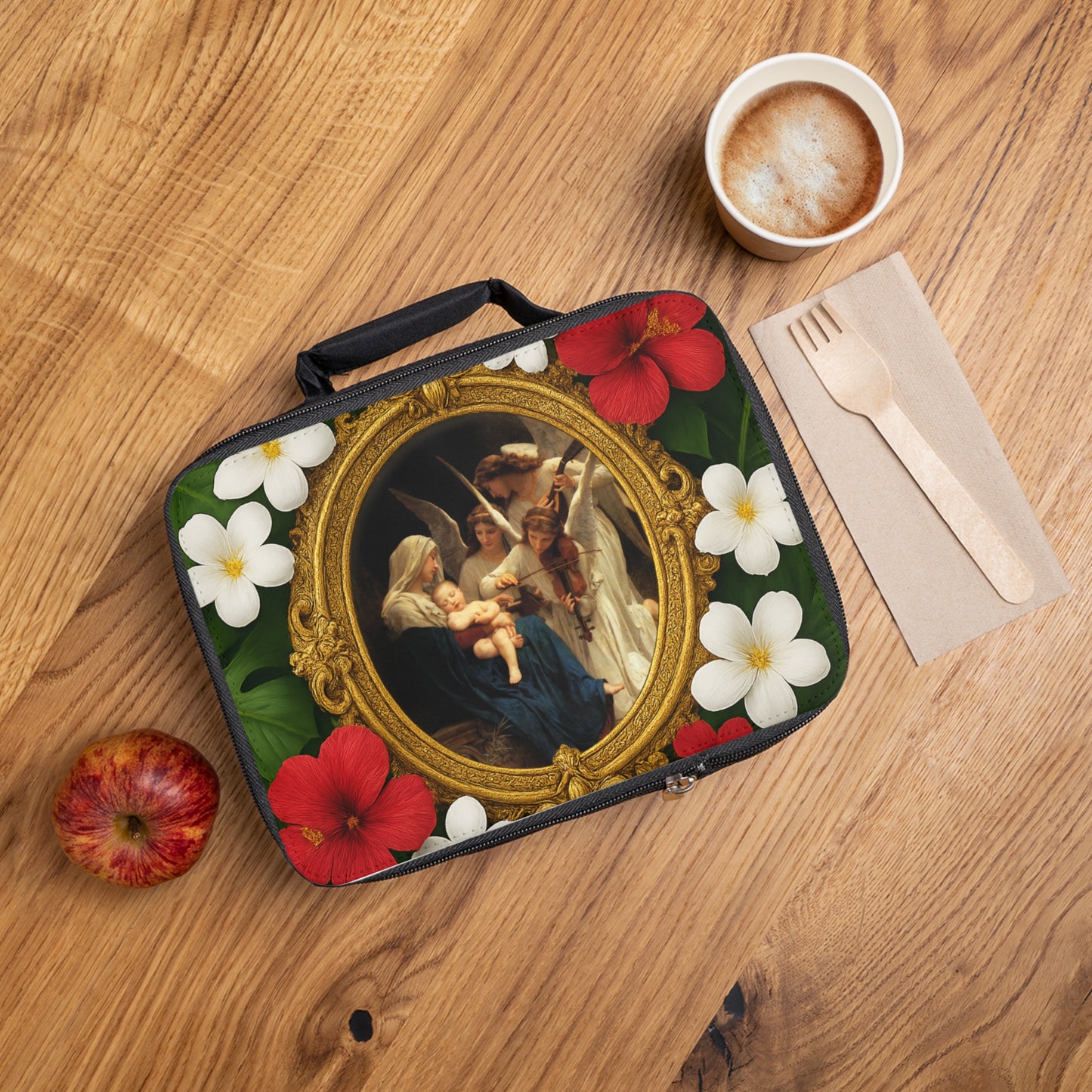 Religious Lunch Bag/Song of the Angels - Eco-Friendly Insulated Tote, Adult and Child Lunchbox / Perfect for Picnics, Beach Outings