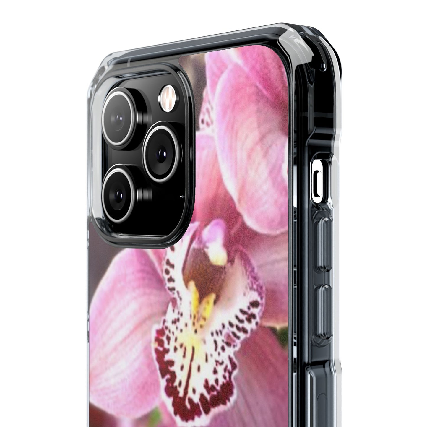 Pink Orchid/Photo Magnetic Clear Phone Case, Many Models