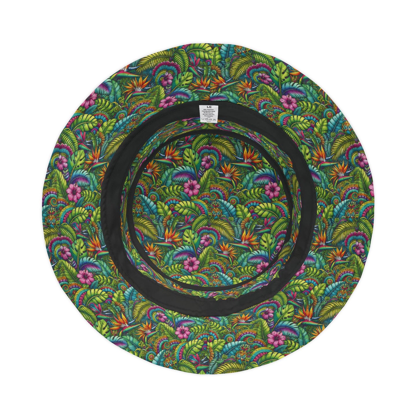 Tropical Polyester Bucket Hat, 2 Sizes - Rainforest Blooms