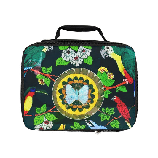 Real Butterfly Wings/Parrots Lunch Bag - Eco-Friendly Insulated Tote, Adult and Child Lunchbox / Perfect for Picnics, Beach Outings