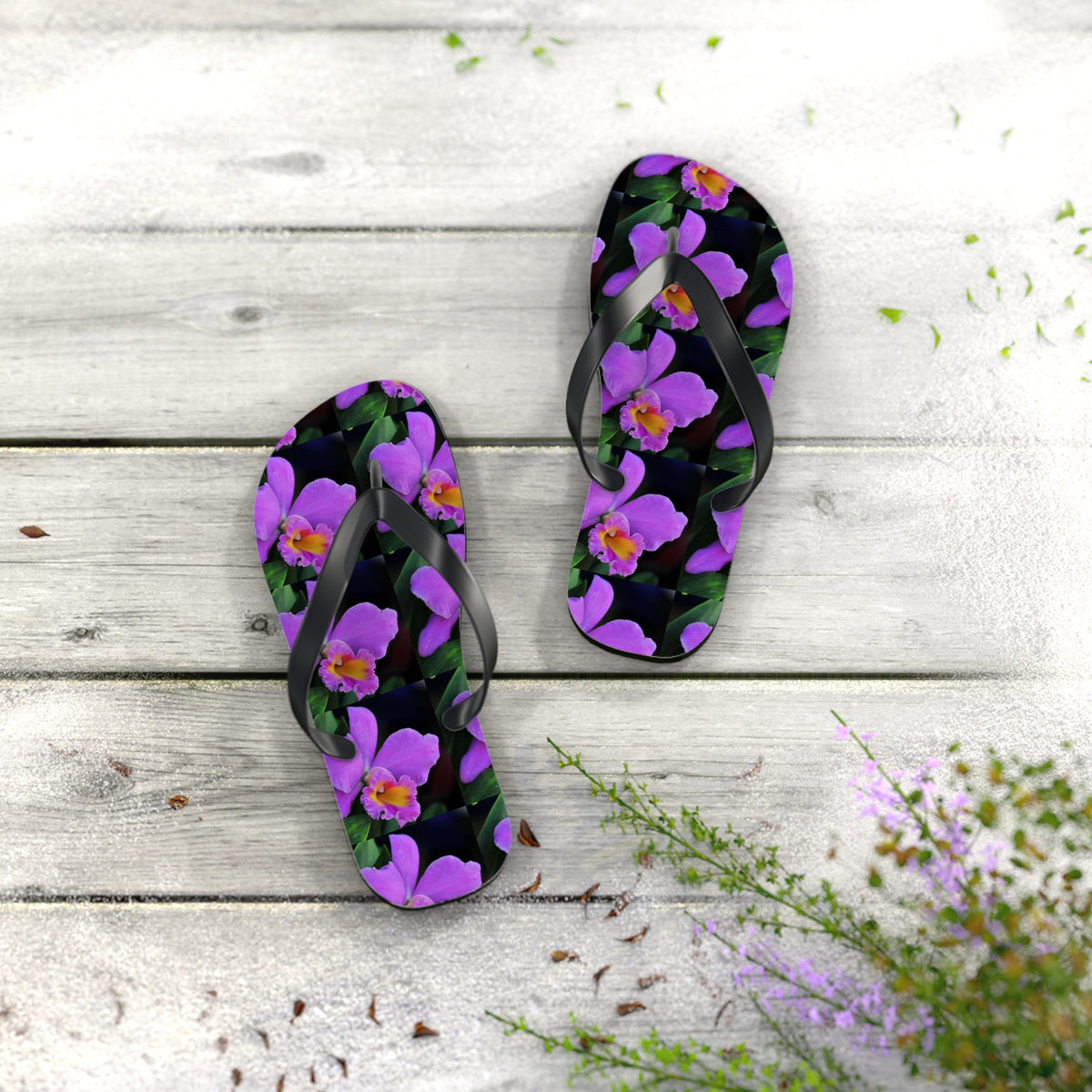 Flip Flops - Purple Orchids Majesty