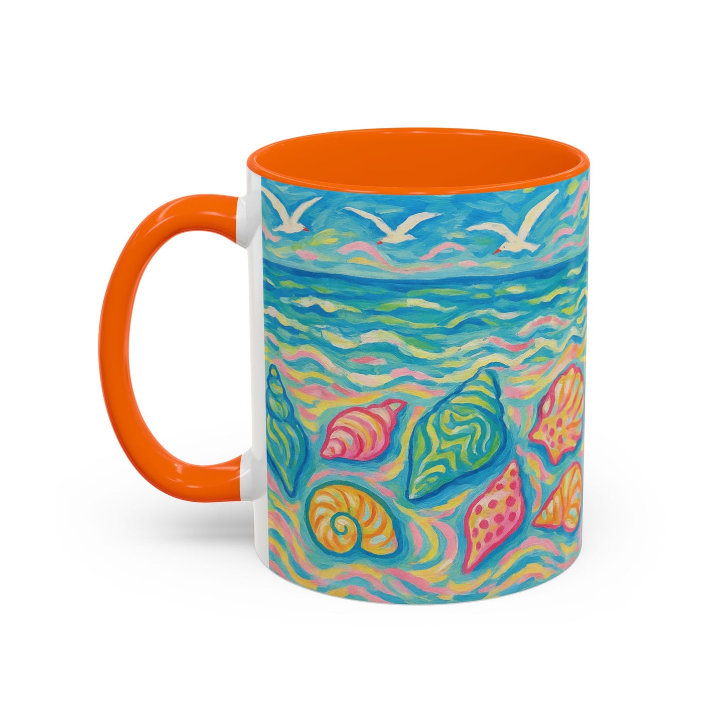 Accent Coffee Mug (11, 15oz), 8 Colors - Glow Seashells