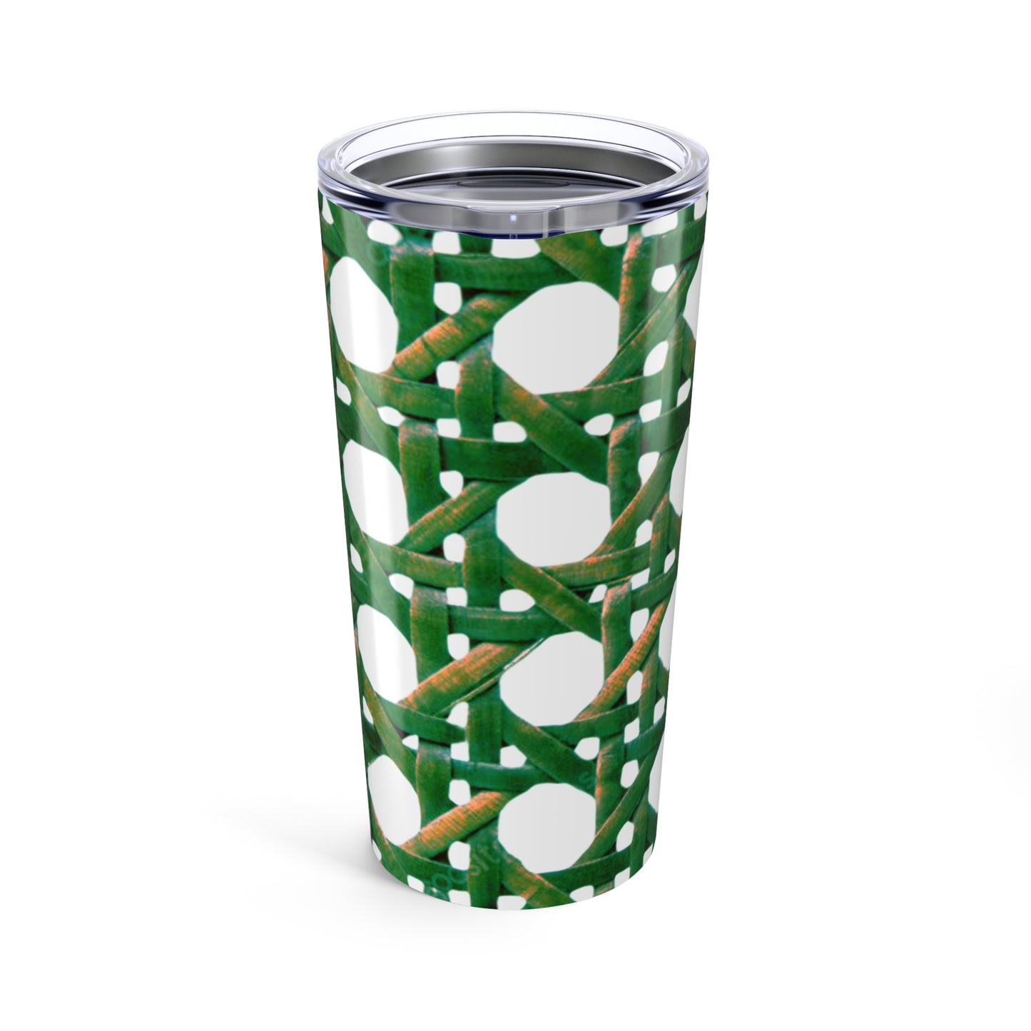 20oz Tropical Glossy Tumbler, Stainless Steel / Green Wicker