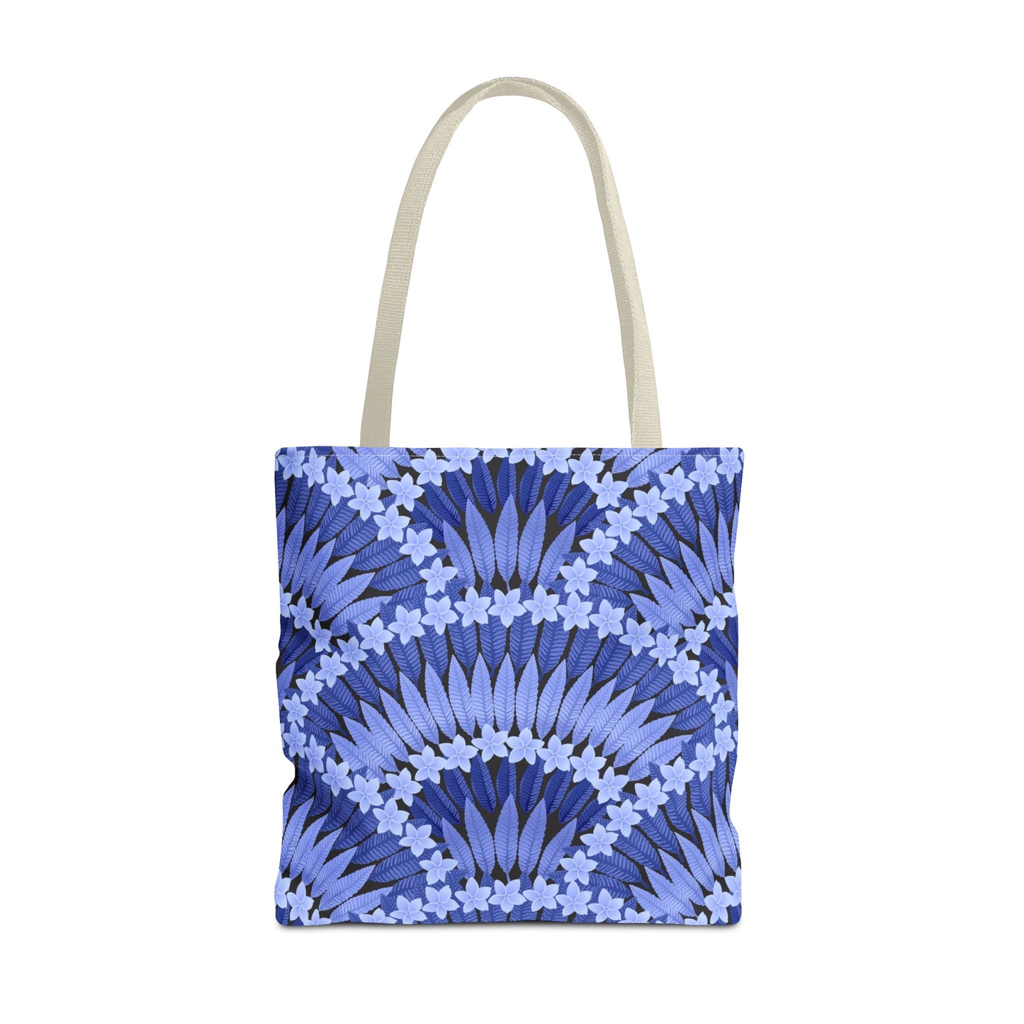 Plumeria and Palms Blue Tote Bag - 3 Sizes