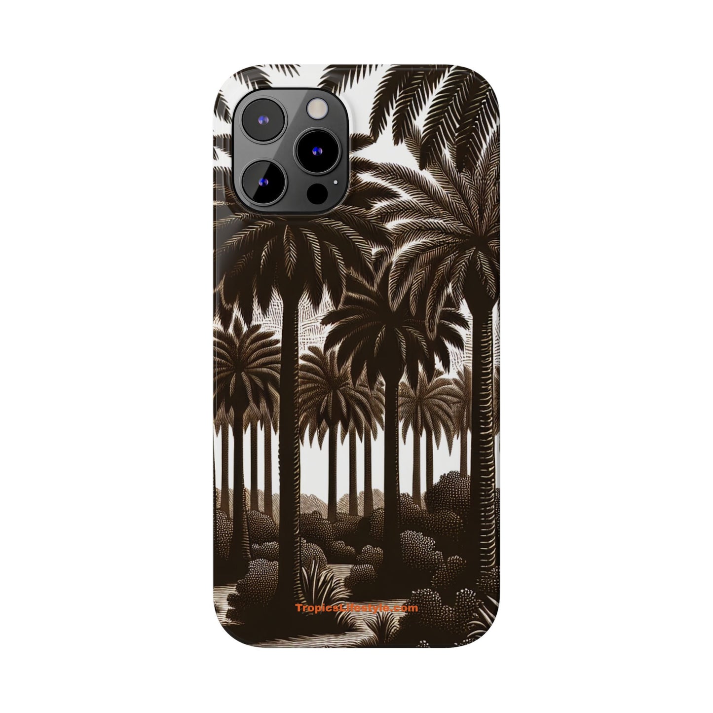 Slim Phone Cases - Woodcut Palm Grove