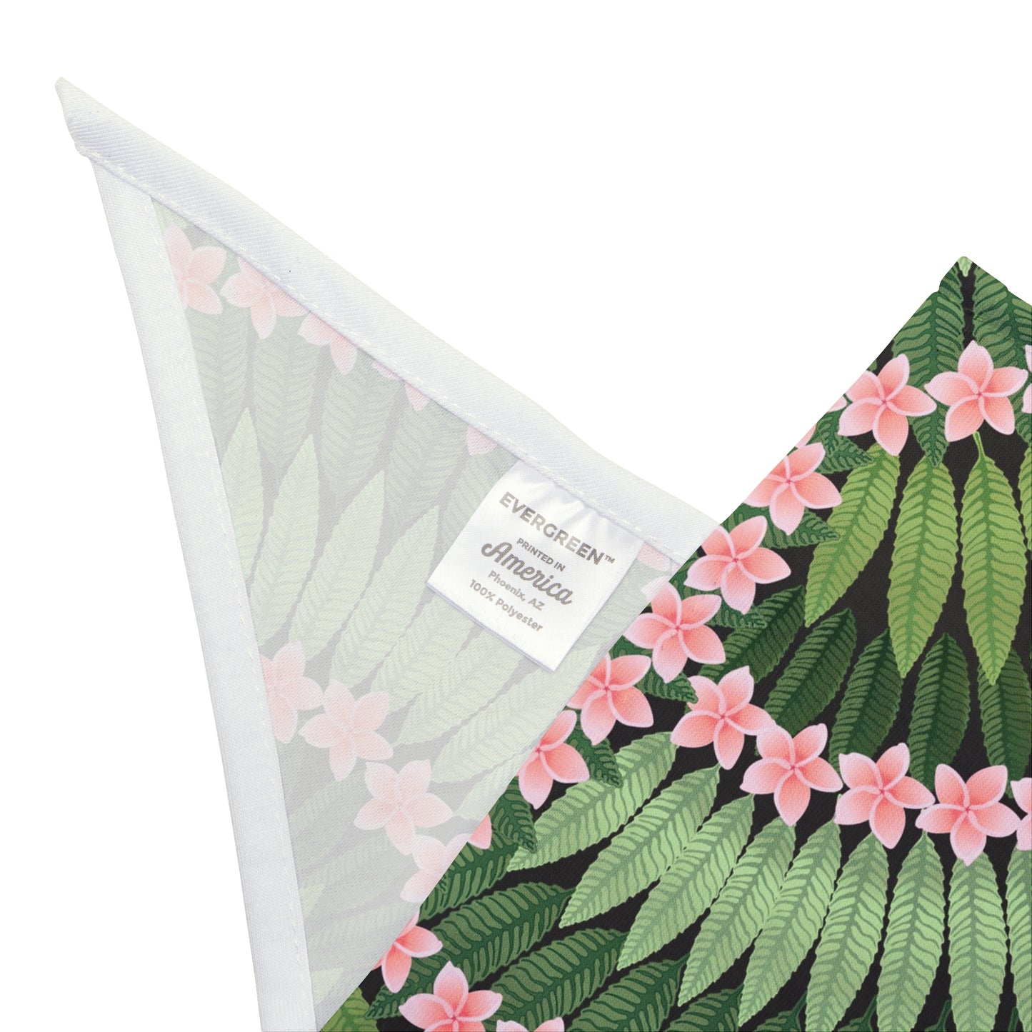 Plumeria and Palms Tropical Pet Bandana, 2 Sizes - Stylish accessory for dogs & cats