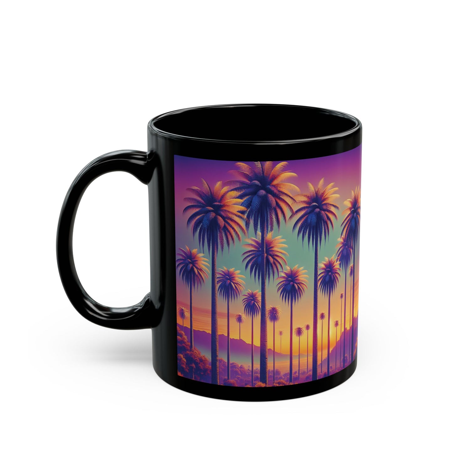 Black Coffee Mug - Sunset Palm Boulevard