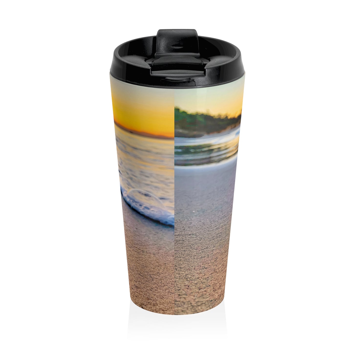 Stainless Steel Travel Mug, 15 oz. — Seaside Crystal Ball Dropped by UFO