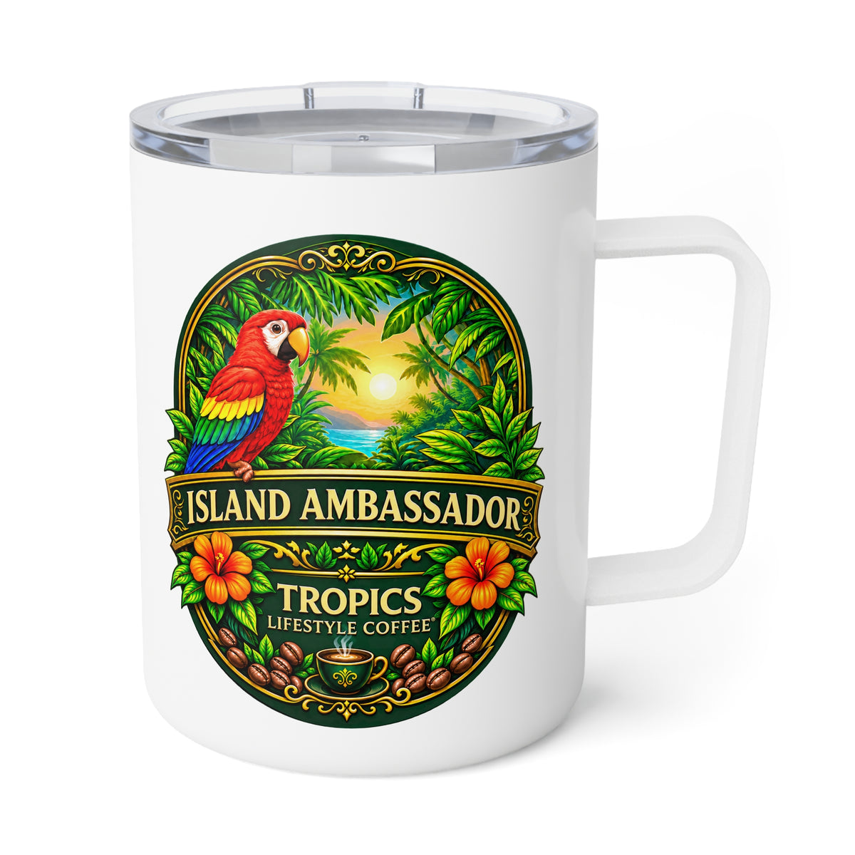 Insulated Coffee Mug, 10 oz - Island Ambassador Earned