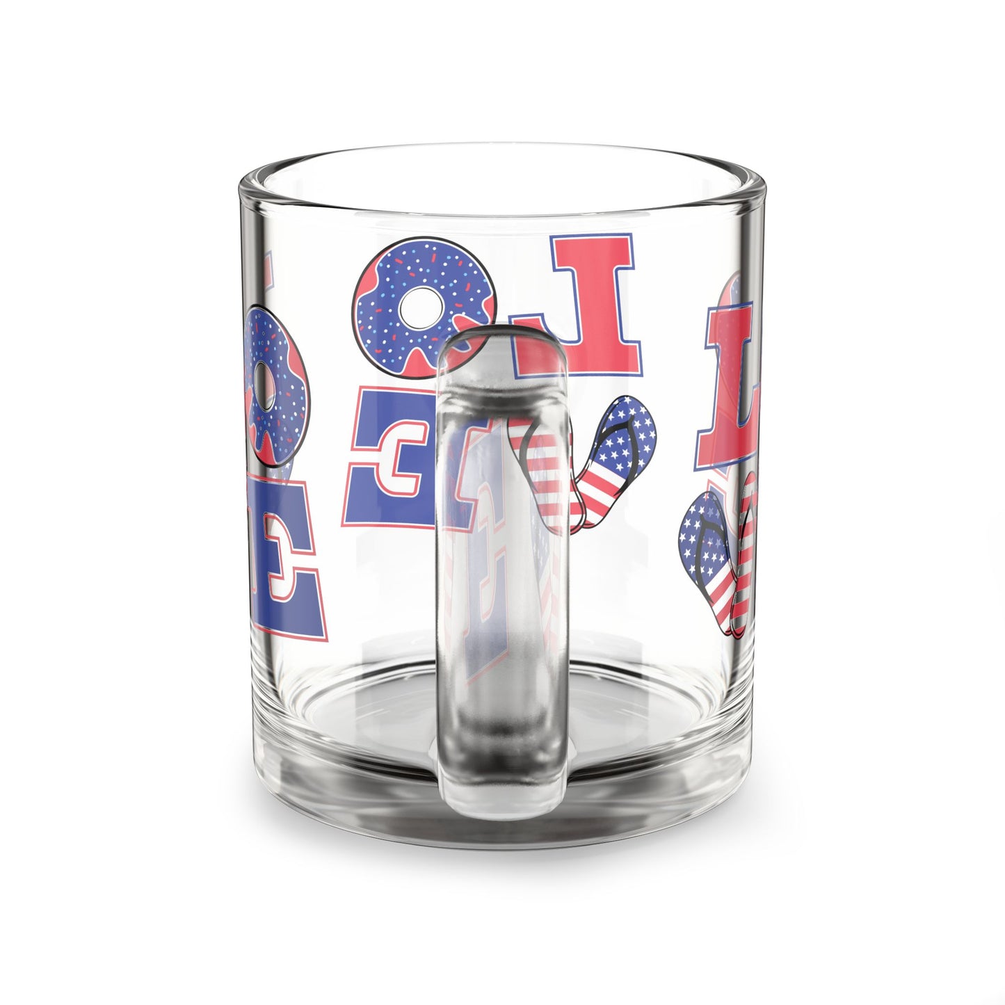 Tropical Glass Mug - 10oz Coffee Cup / Summer Love