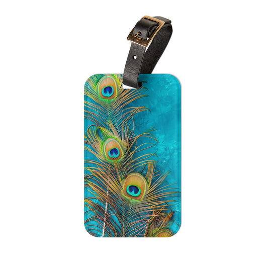 Luggage Tag - Peacock Turquoise Glow