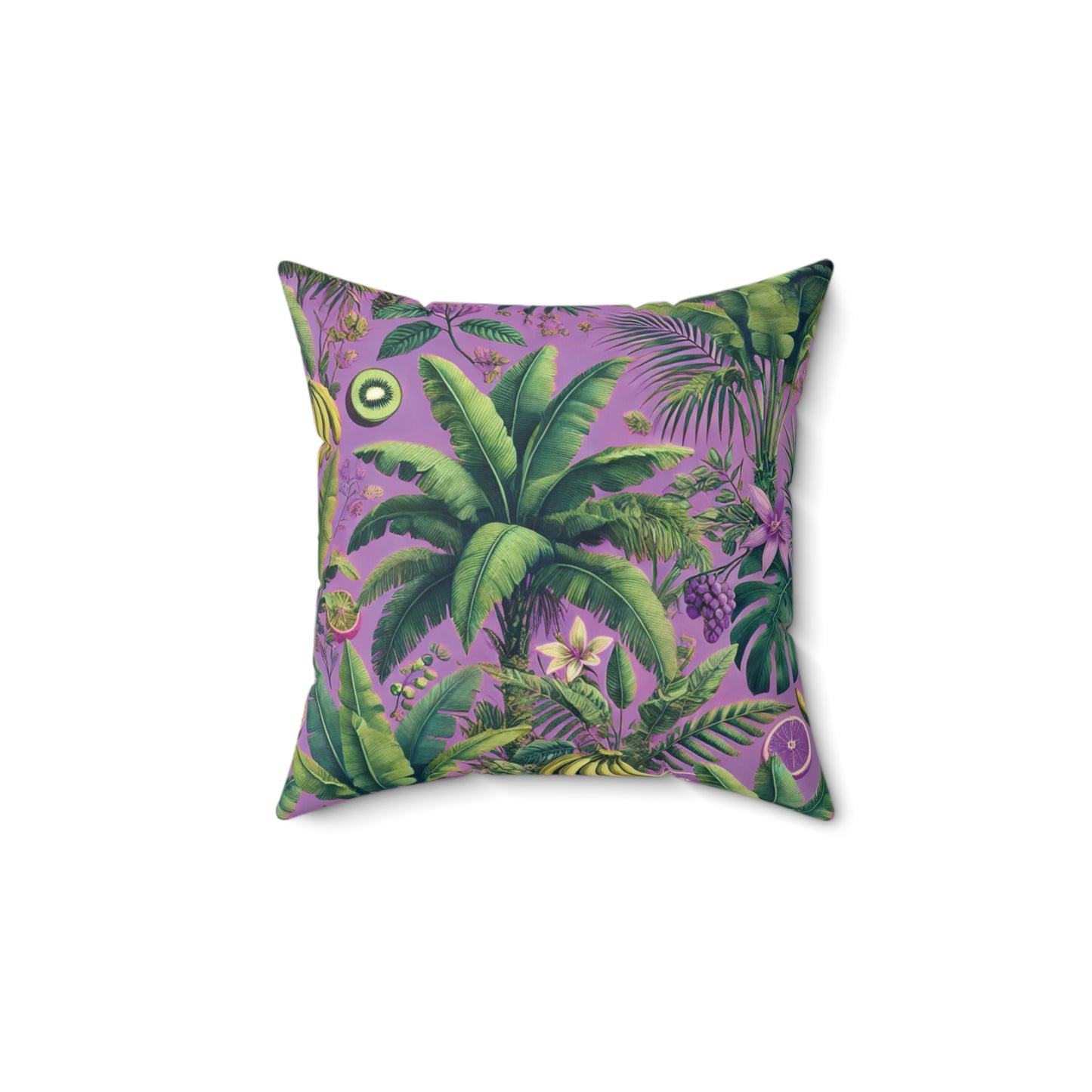 Decorative Pillow - Accent Cushion, 4 Sizes / More Tropical Fruit, Deep Lilac