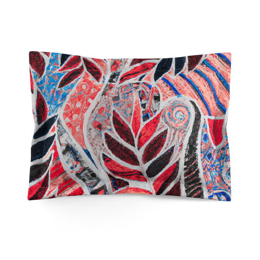 Microfiber Pillow Sham, 2 Sizes | Tropical Vibes for Relaxation / Amazon Whimsy, Red