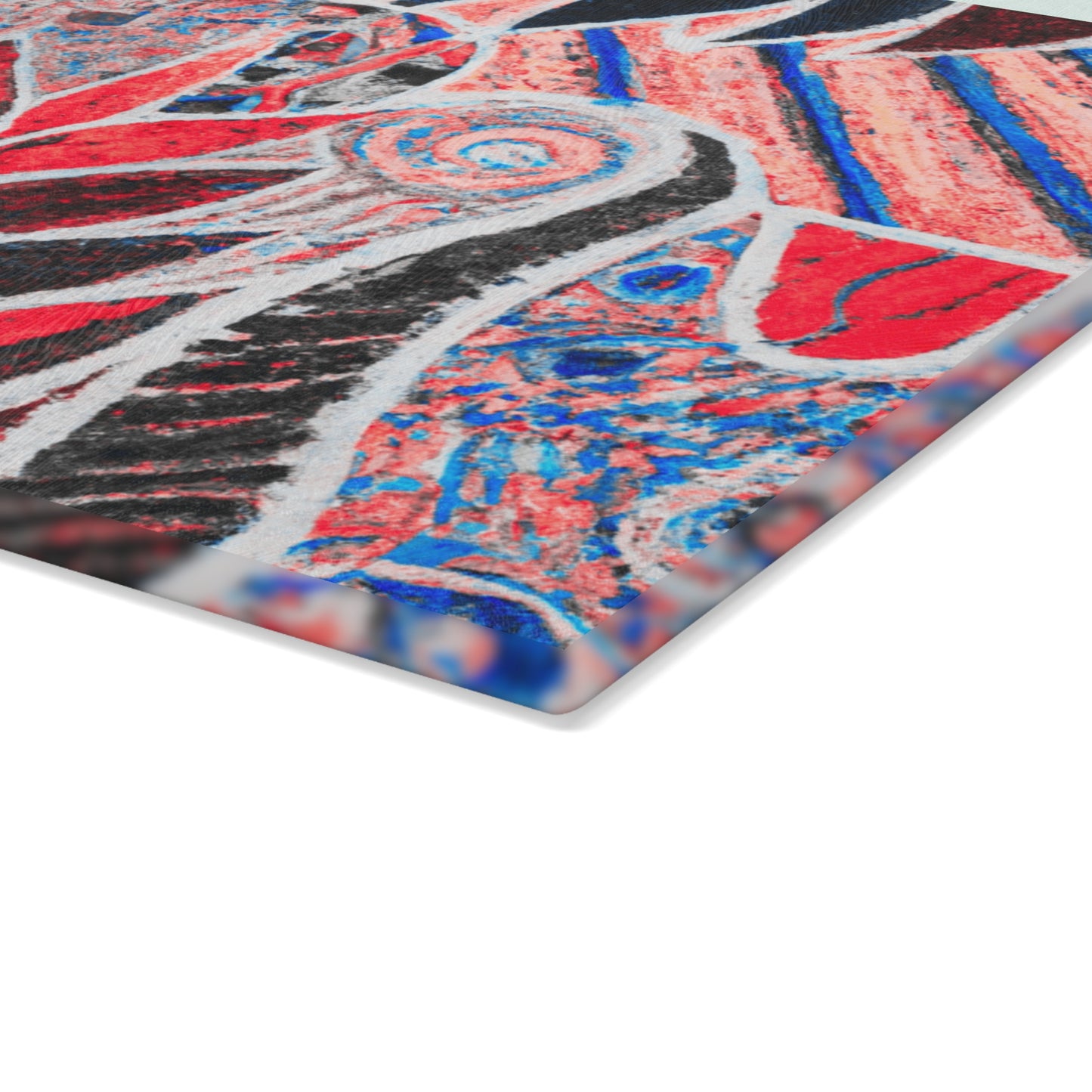 Glass Cutting Board, 2 sizes - Amazon Whimsy, Red