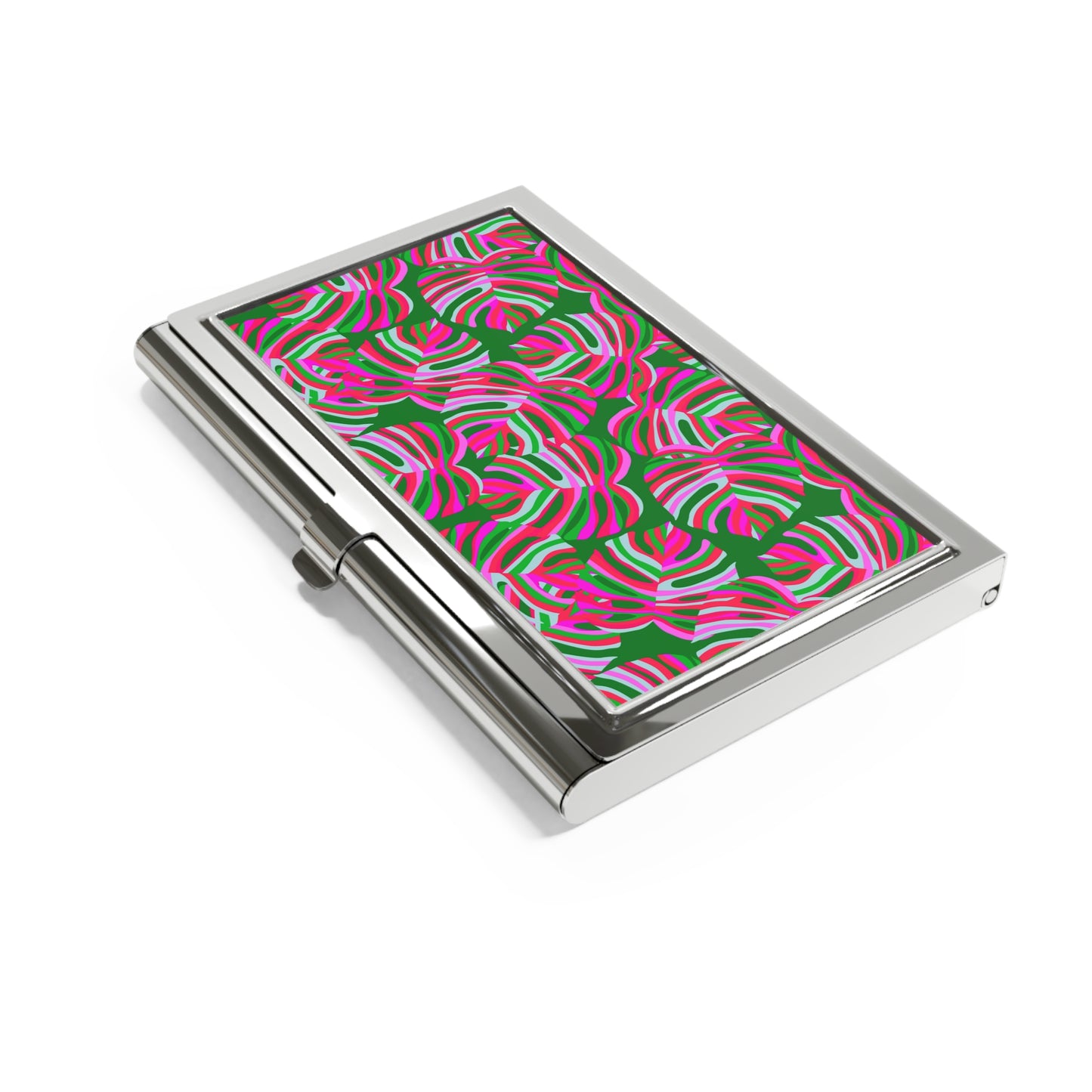 Business Card Holder - Monstera Pink Pop