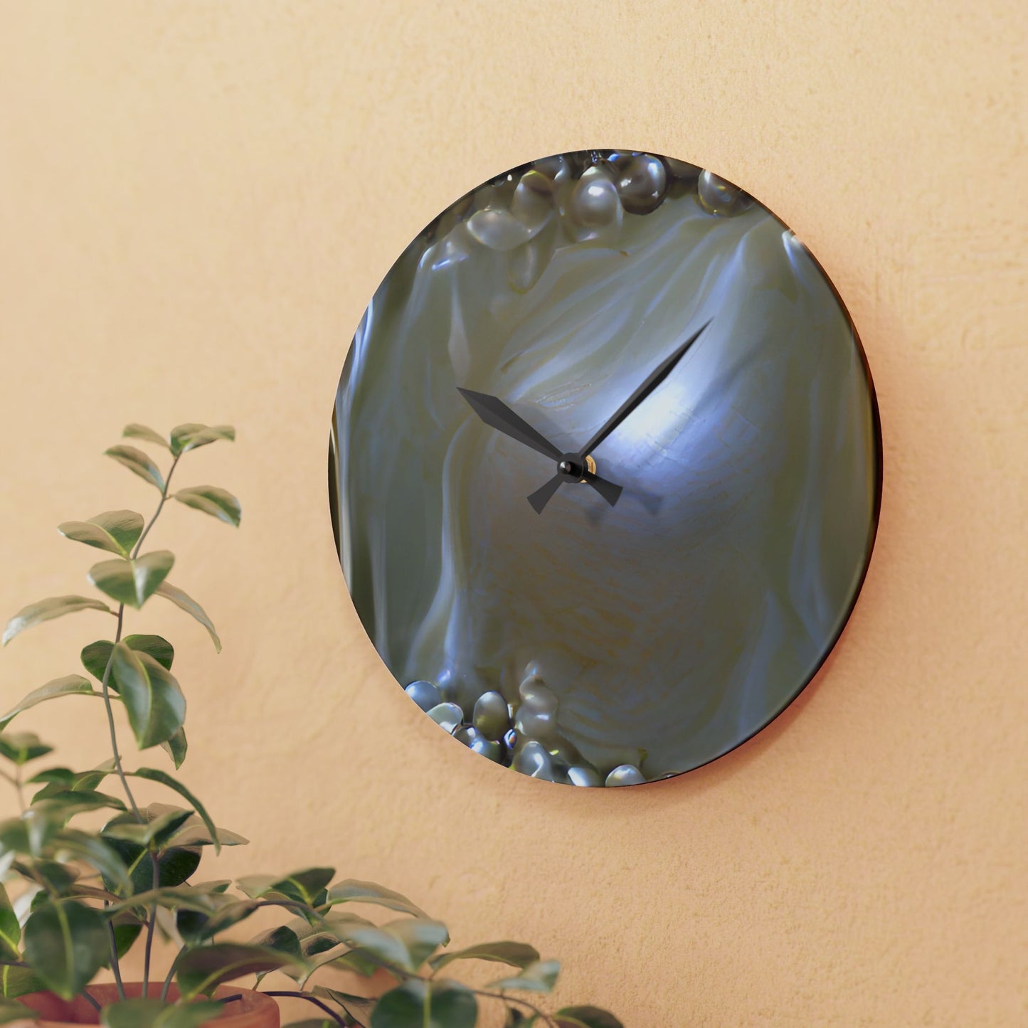 Acrylic Wall Clock - Natural Pearls Dream, Various Sizes