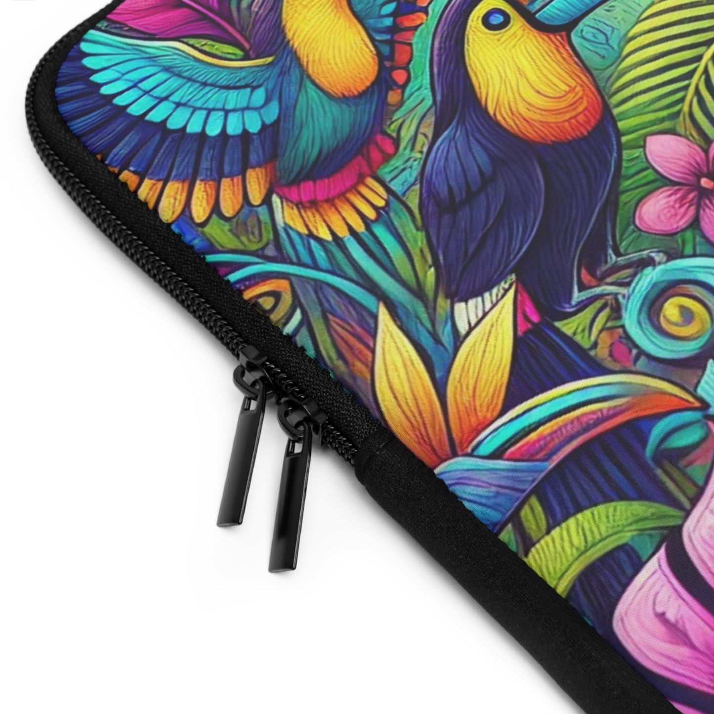 Tropical Laptop Sleeve, 5 Sizes - Perfect for Beach Lovers & Students / Rainforest Music