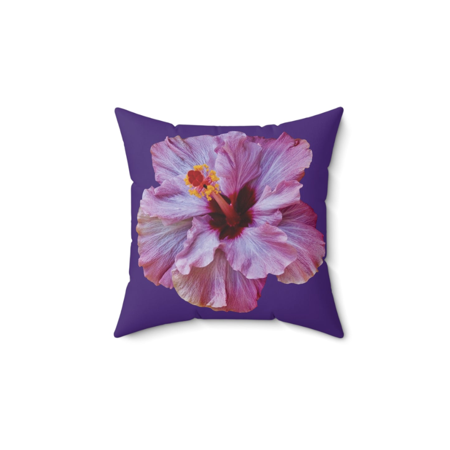 Decorative Pillow - Accent Cushion, 4 Sizes / Photo Purple Hibiscus, Purple