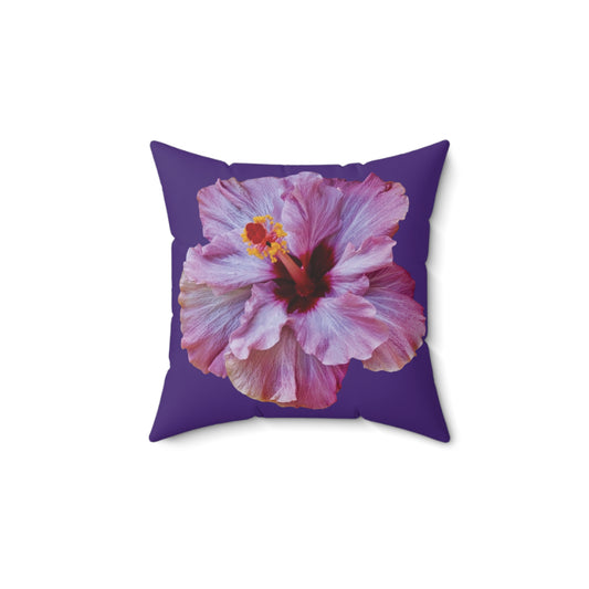 Decorative Pillow - Accent Cushion, 4 Sizes / Photo Purple Hibiscus, Purple