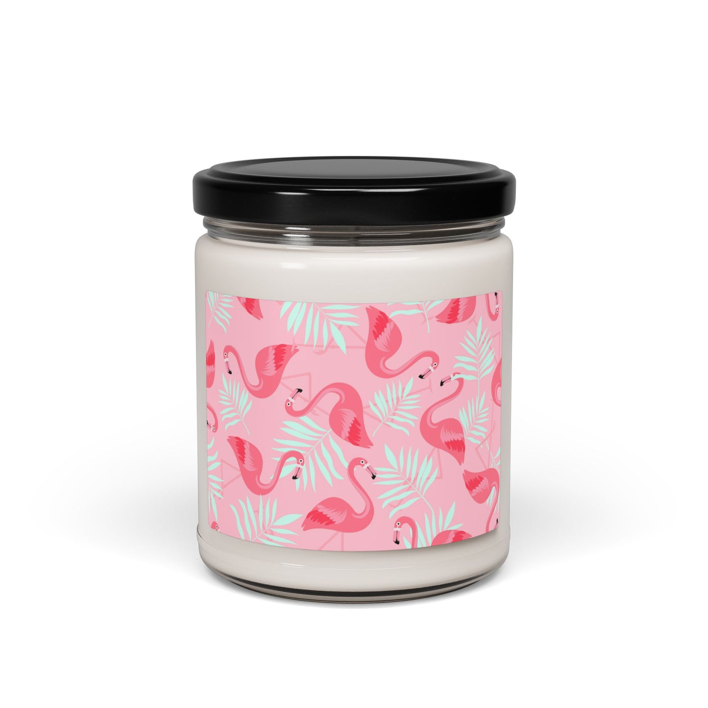 Scented Soy Candle, 9oz, Flamingo and White Palms