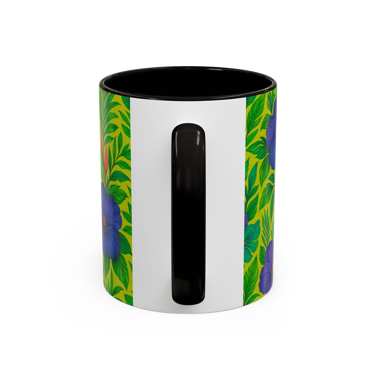 Vibrant Floral Coffee Mug - 11oz & 15oz / Midnight Flower Lime