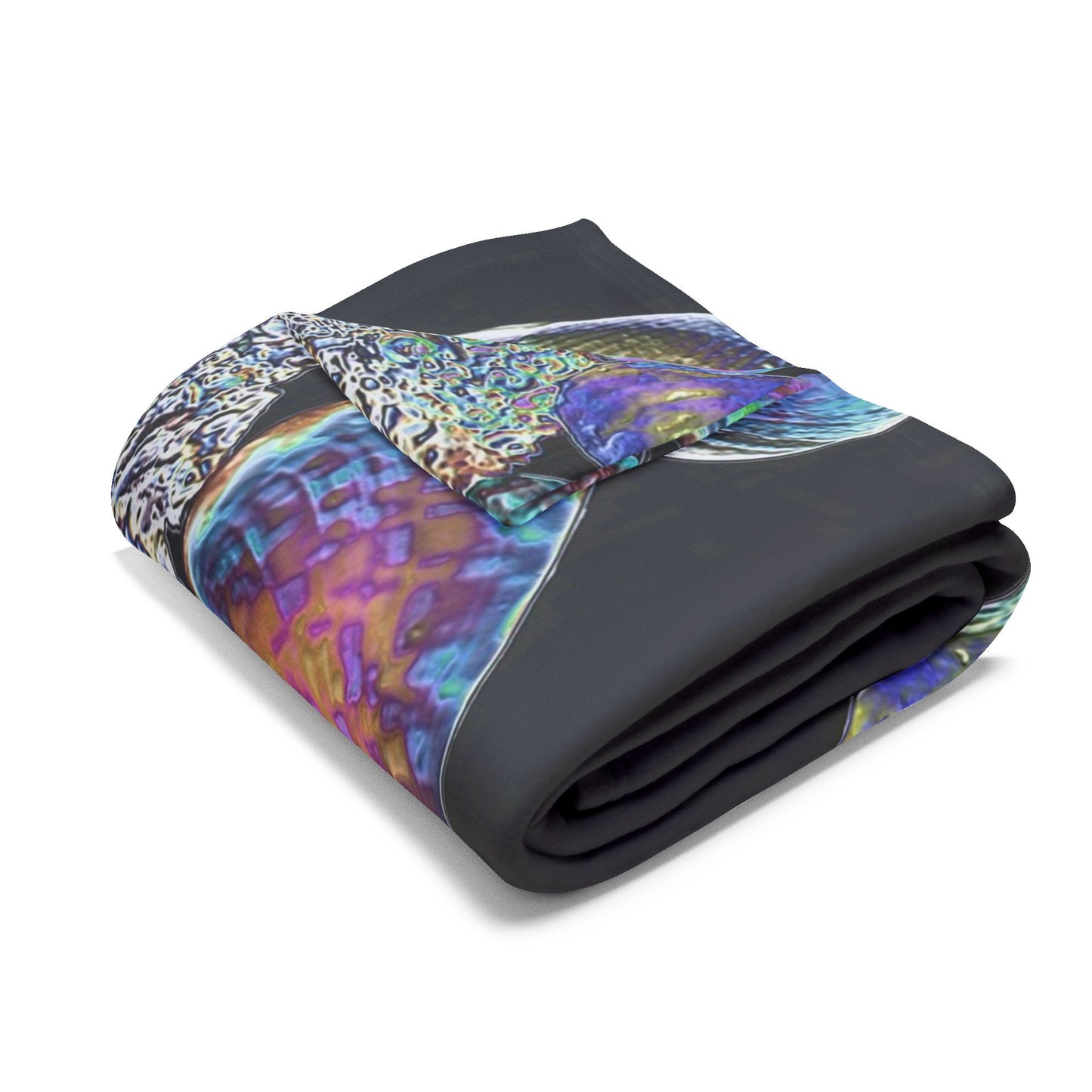 Heatwave Shell Collection in Black Fleece Blanket - Colorful Tropical Design