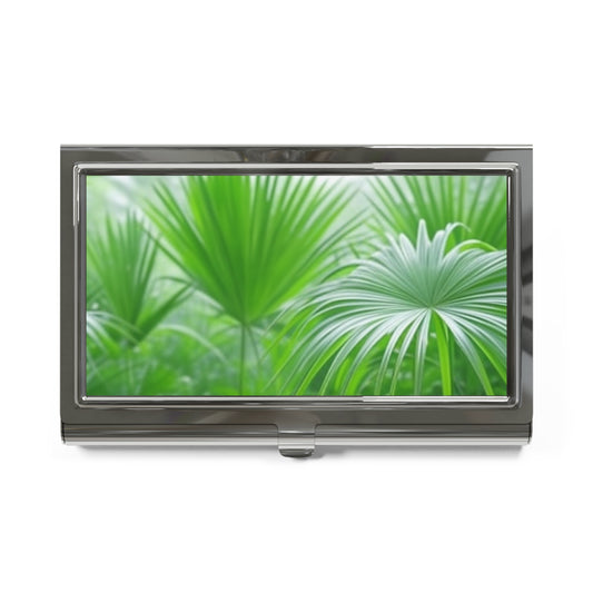 Business Card Holder/Case - Fresh Green Palms