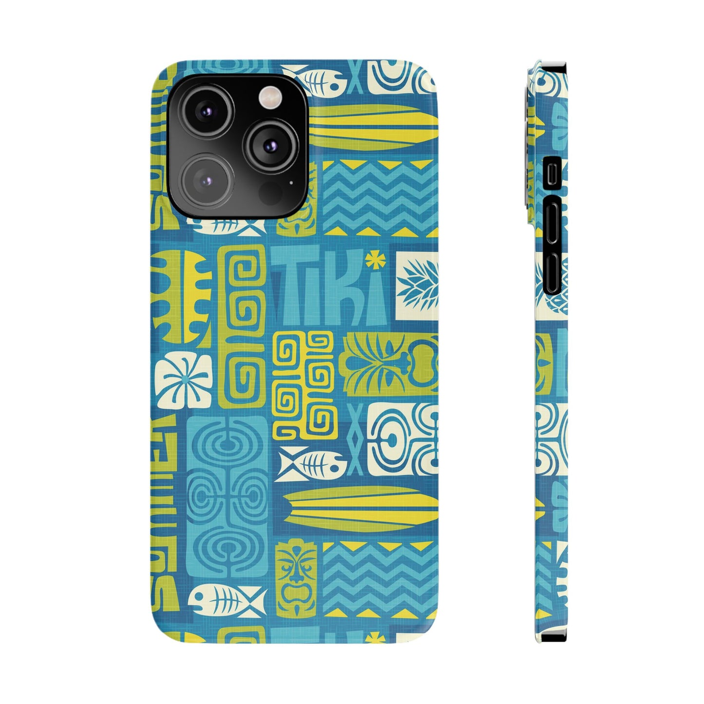 Slim Phone Cases - Tiki Poster Blue