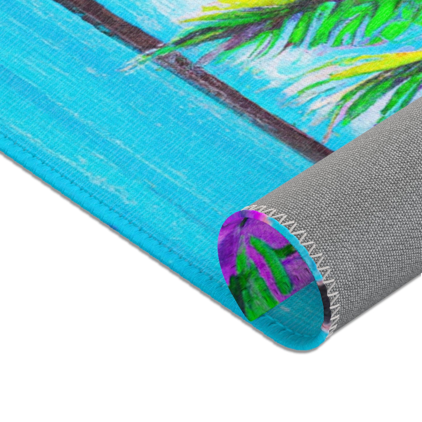 Tropical Paradise Area Rug, 3 Sizes - Vibrant Design / Calm Beach