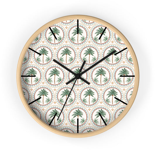 Tropical Mosaic Palm Tree Wall Clock - Perfect for Beach Lovers