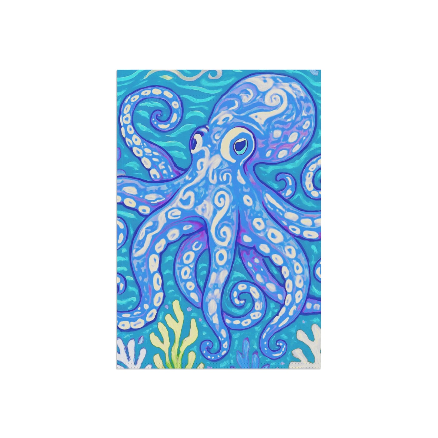 Tropical Garden Flag - Perfect for Outdoor Decor / Octopus Kraken Joe, Blue