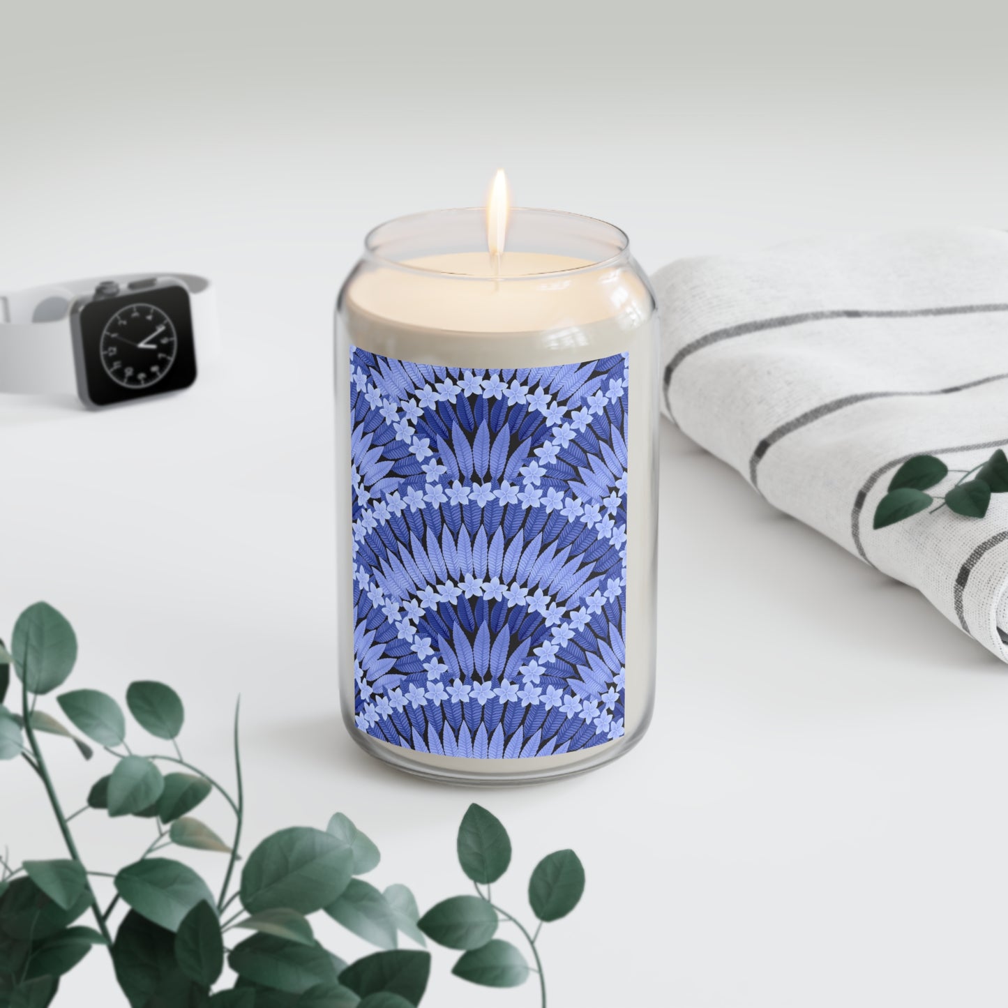 Scented Candle, 13.75oz - Plumeria and Palms, Blue