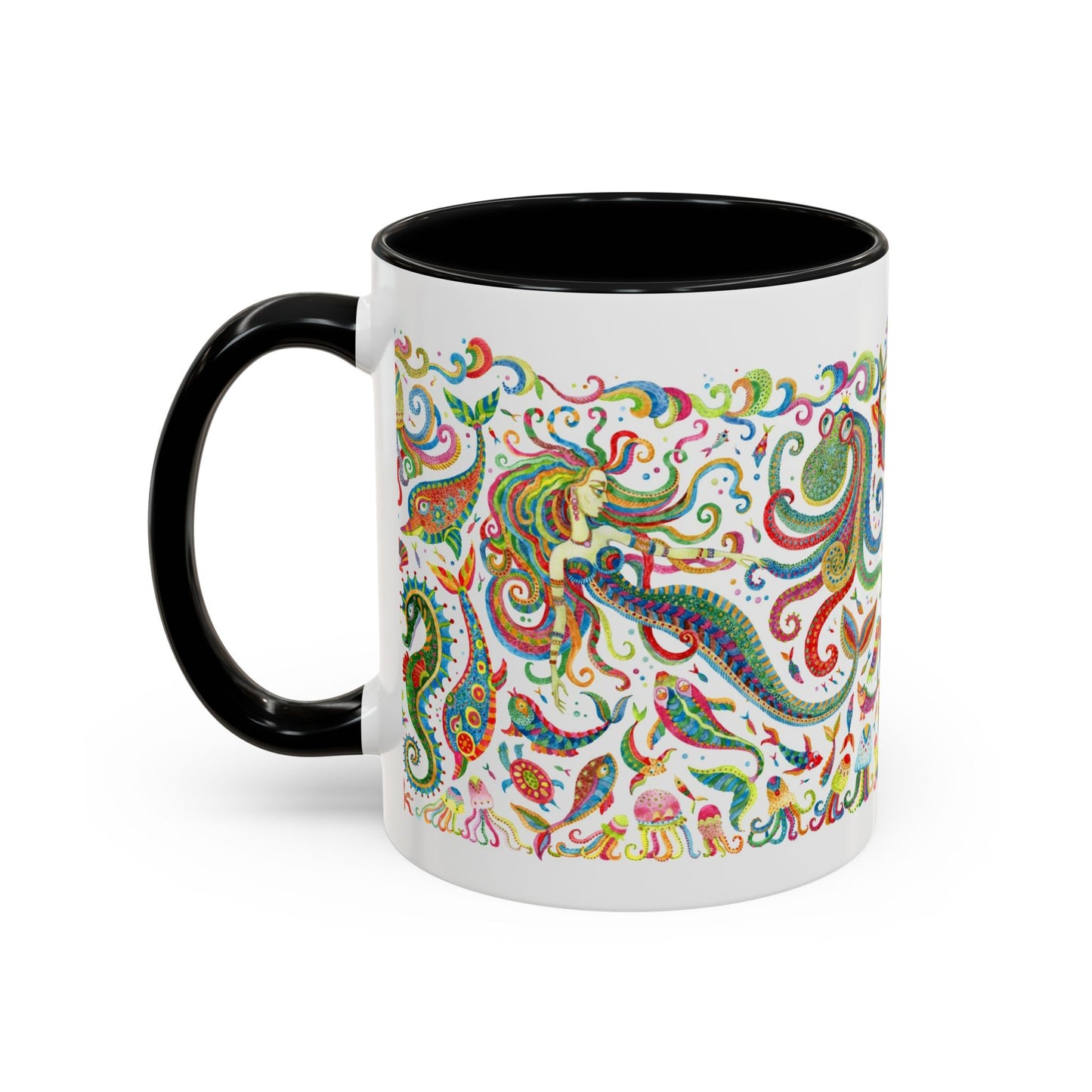 Accent Coffee Mug | Tropical-Inspired Drinkware / Colorful Mermaid Kingdom