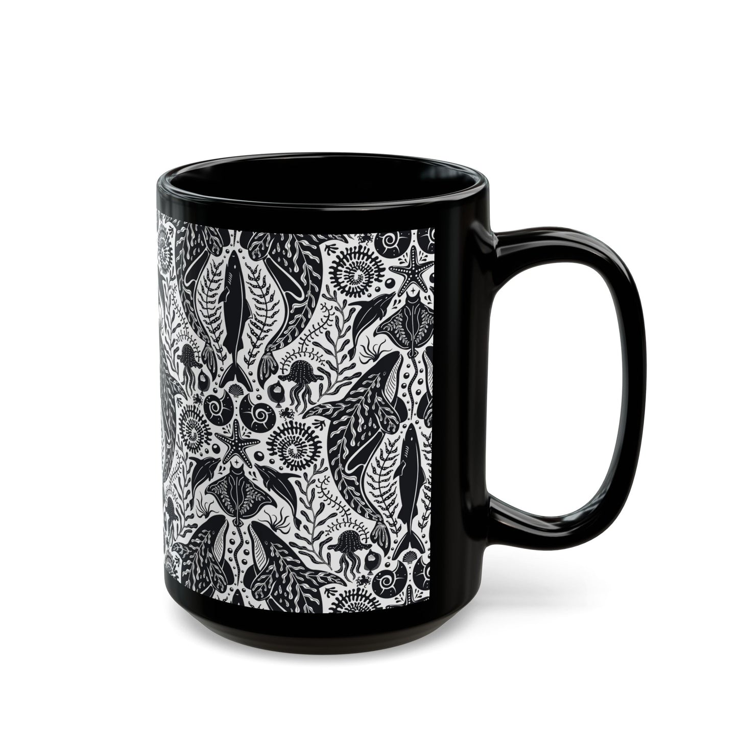 Black Coffee Mug, Mystic Ocean