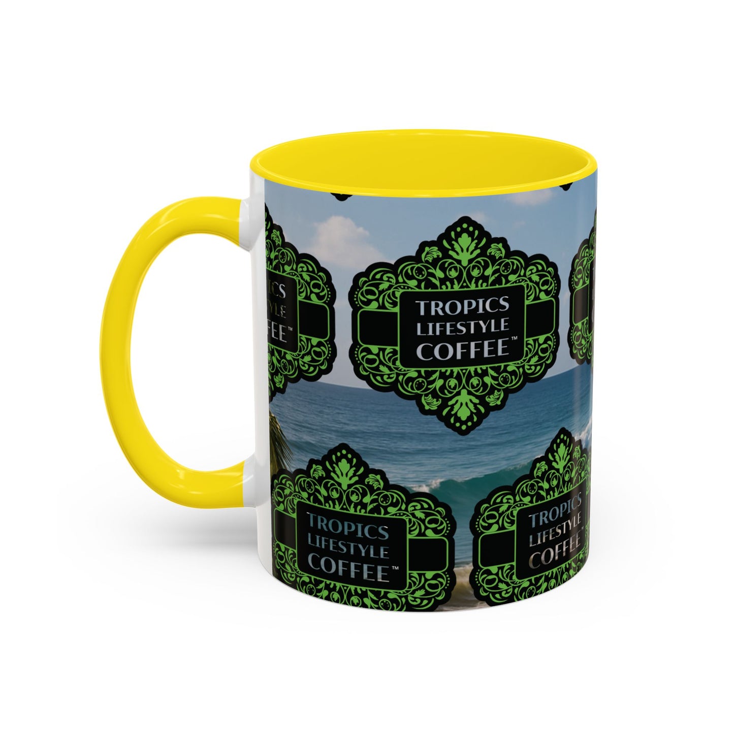 Accent Coffee Mug (11, 15oz), 8 Colors - Tropics Lifestyle Coffee, Meet You There