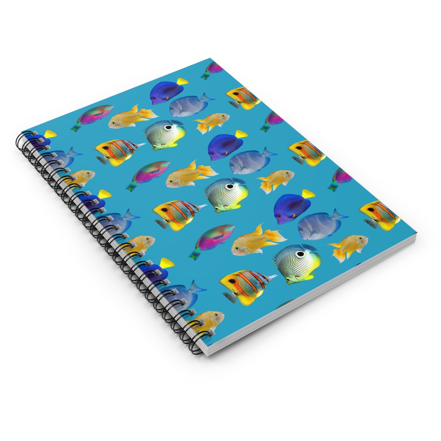 Spiral Notebook - Tropical Fish, Turquoise