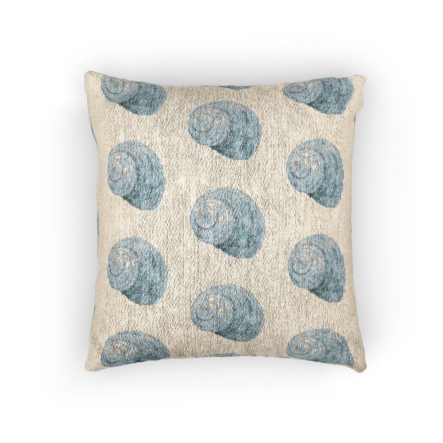 Woven Pillow, 17"W x 18"L - Blue Turbo Shell
