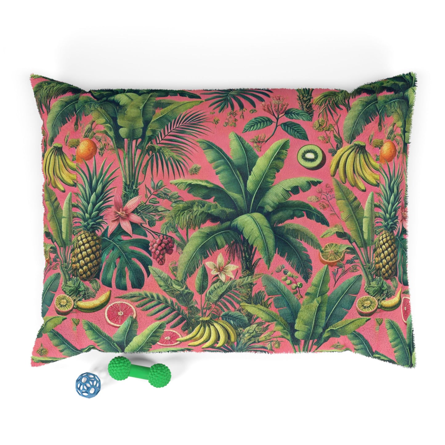 Pet Bed - Cozy and Fun Dog or Cat Bed for Beach Lovers / More Tropical Fruit, Coral