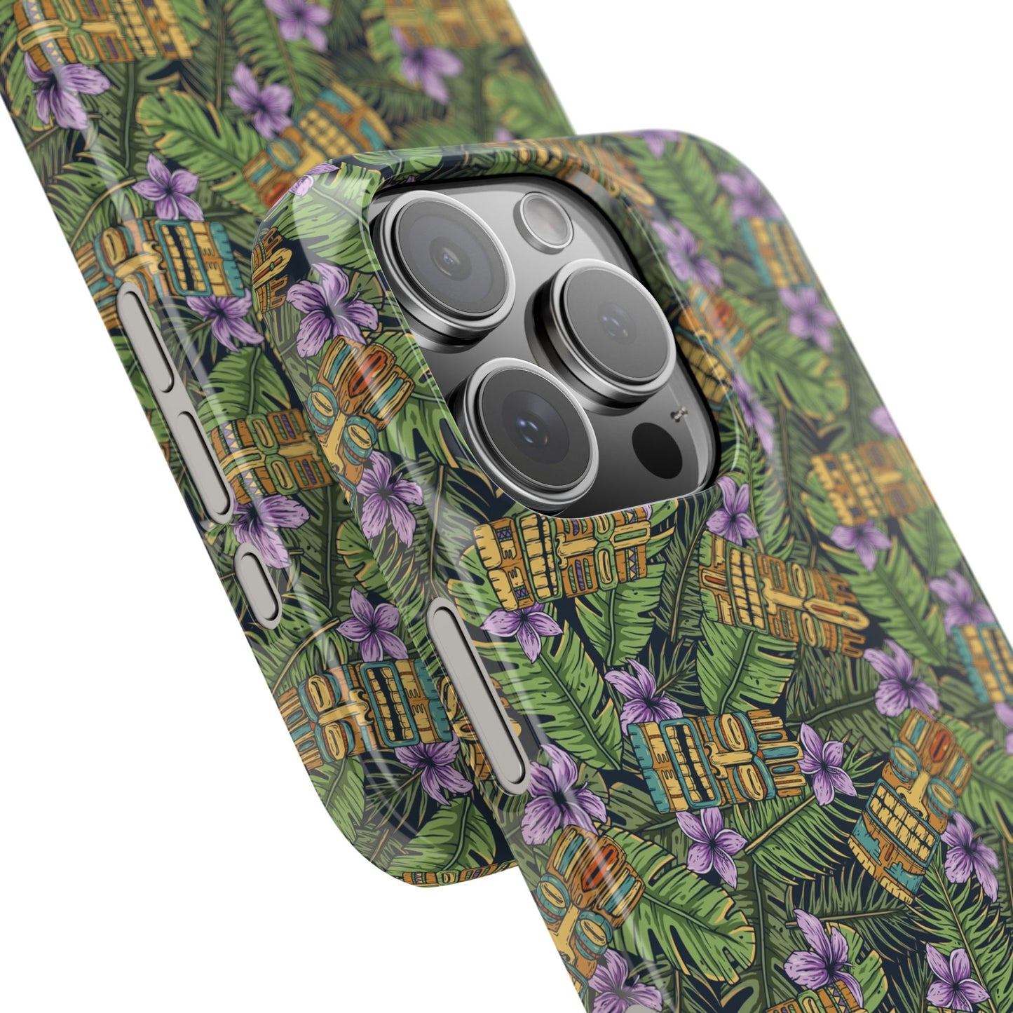 Slim Phone Cases - Tiki Purple Greenery