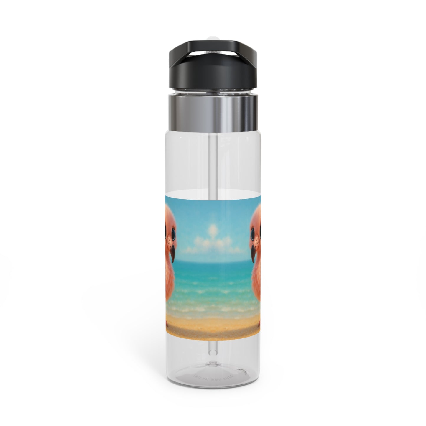 Tropical 20oz Tritan Sport Water Bottle -  Leakproof, Lightweight, BPA-Free / Baby Flamingo