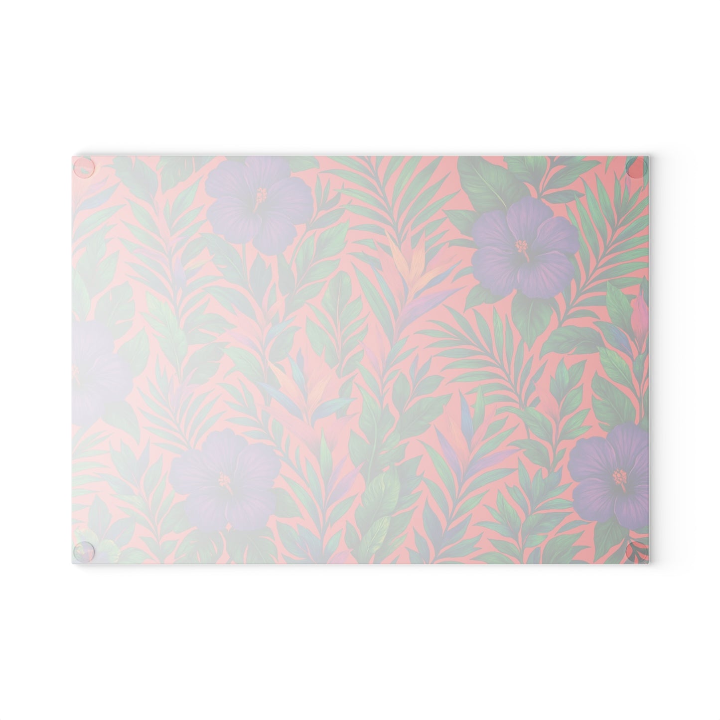 Glass Cutting Board, 2 sizes - Midnight Flower Coral